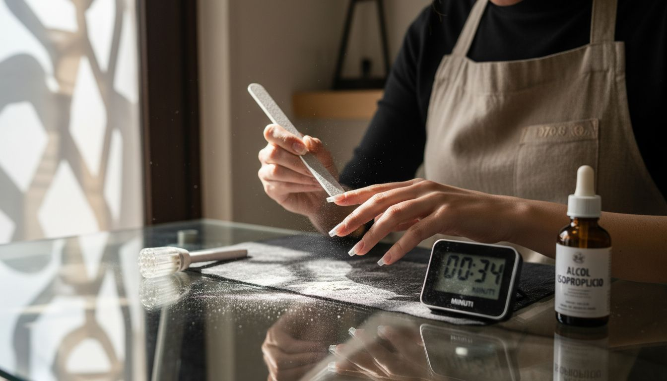 Rifinitura delle unghie modellate con le dual form