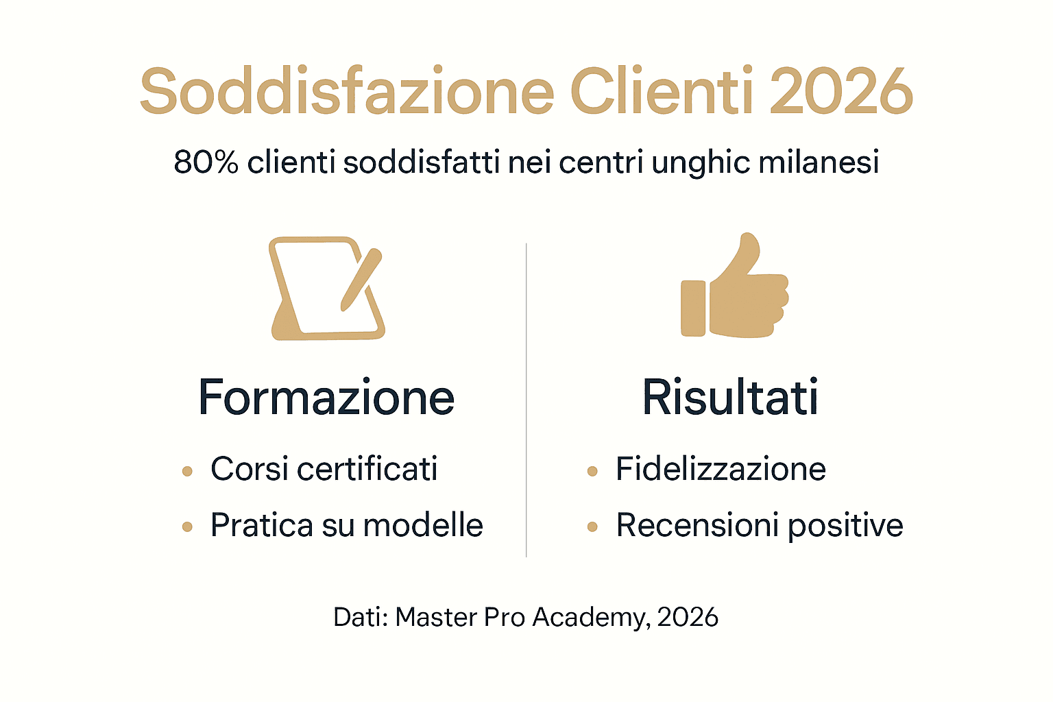Grafico sulla soddisfazione dei clienti nei centri specializzati in ricostruzione unghie