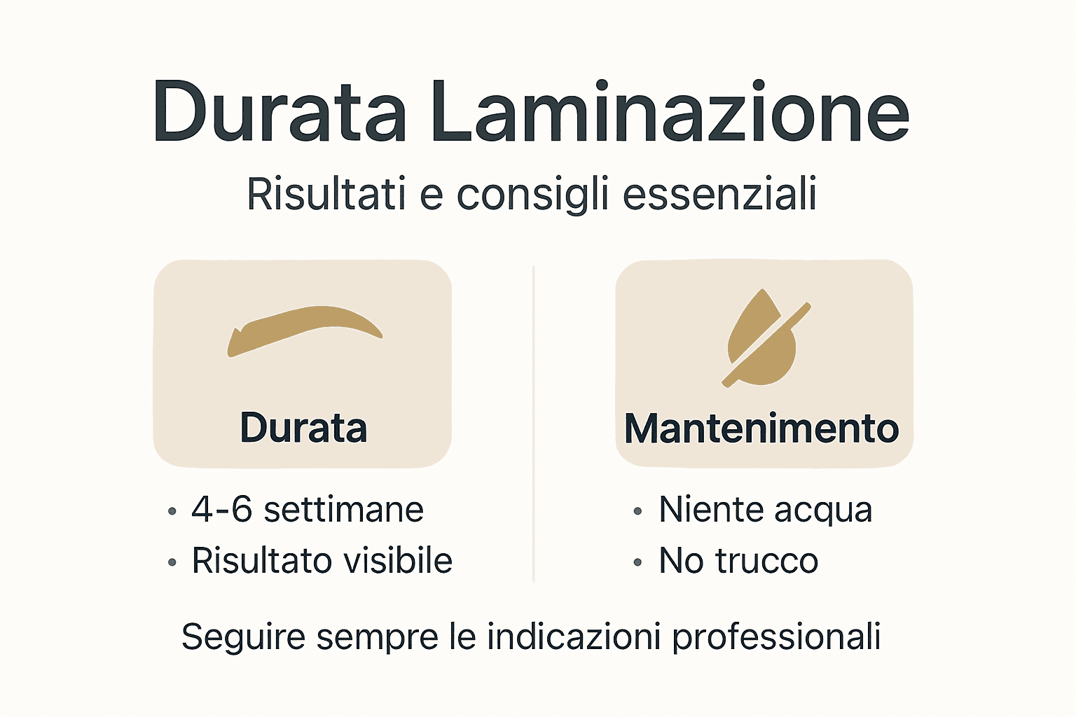 Infografica: quanto dura la laminazione sopracciglia e come mantenerla al meglio