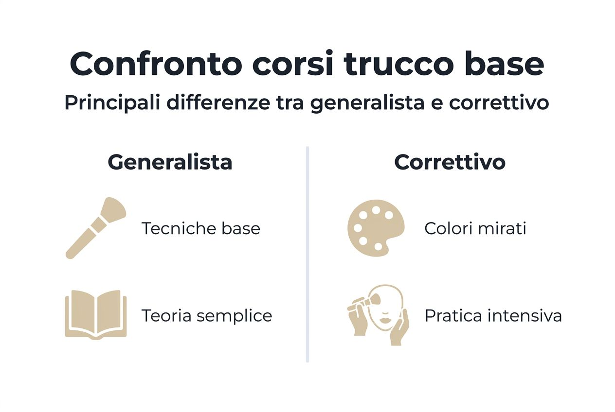 Infografica: confronto tra i principali corsi di trucco base