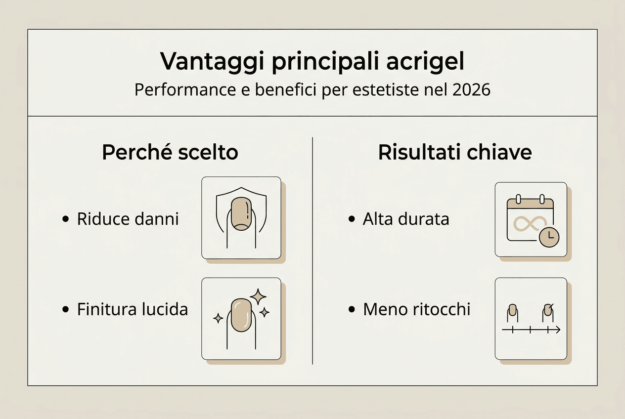 Infografica: i benefici dell’acrigel per professioniste della manicure