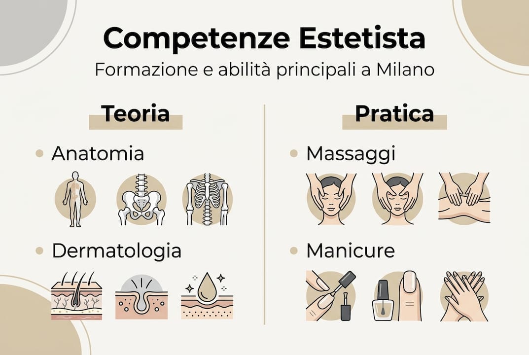 Scopri tutte le competenze fondamentali che una brava estetista deve avere a Milano con la nostra infografica dedicata.