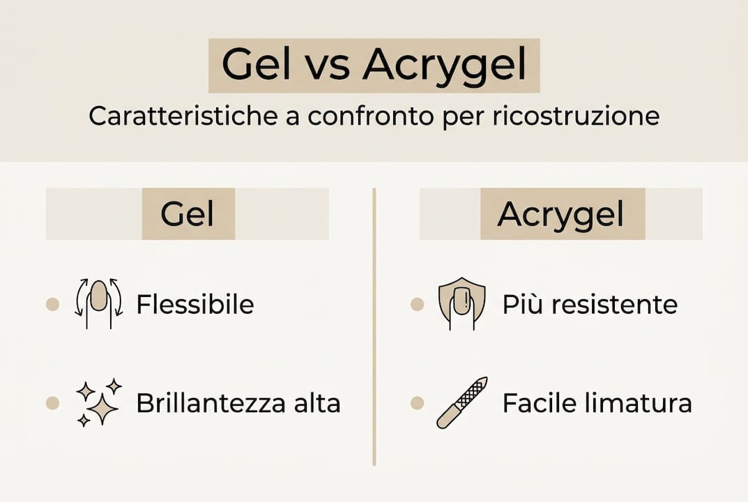 Infografica: tutte le differenze tra ricostruzione unghie in gel e acrygel