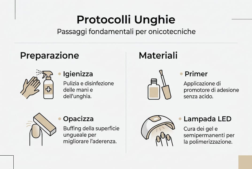 Infografica: le fasi fondamentali per la cura delle unghie