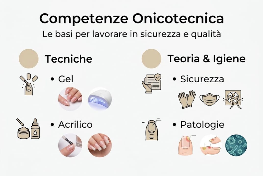 Infografica: le competenze fondamentali per diventare una professionista delle unghie