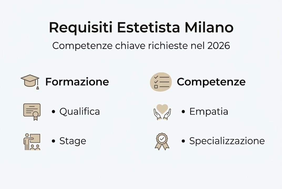 Infografica: tutto quello che devi sapere sui requisiti per diventare estetista a Milano nel 2026