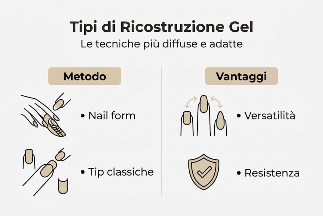 Infografica: le principali tecniche di ricostruzione unghie in gel