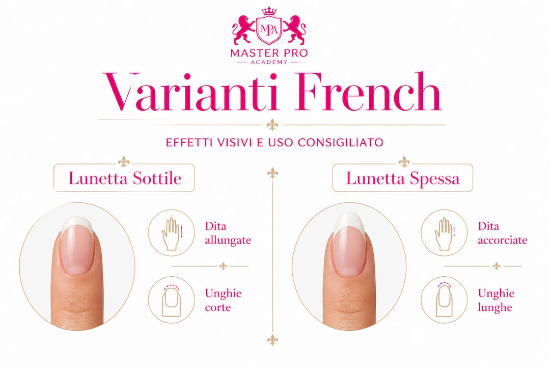 Guida visiva alle diverse interpretazioni della french manicure e ai loro effetti