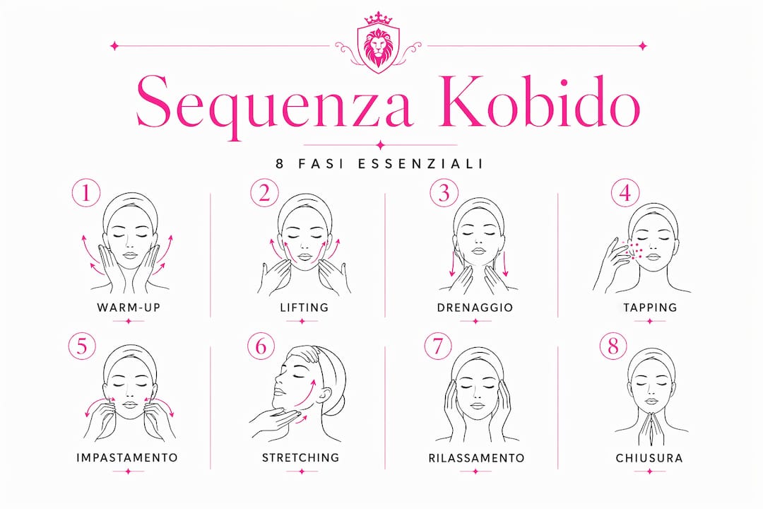 Infografica: le tappe fondamentali del trattamento Kobido