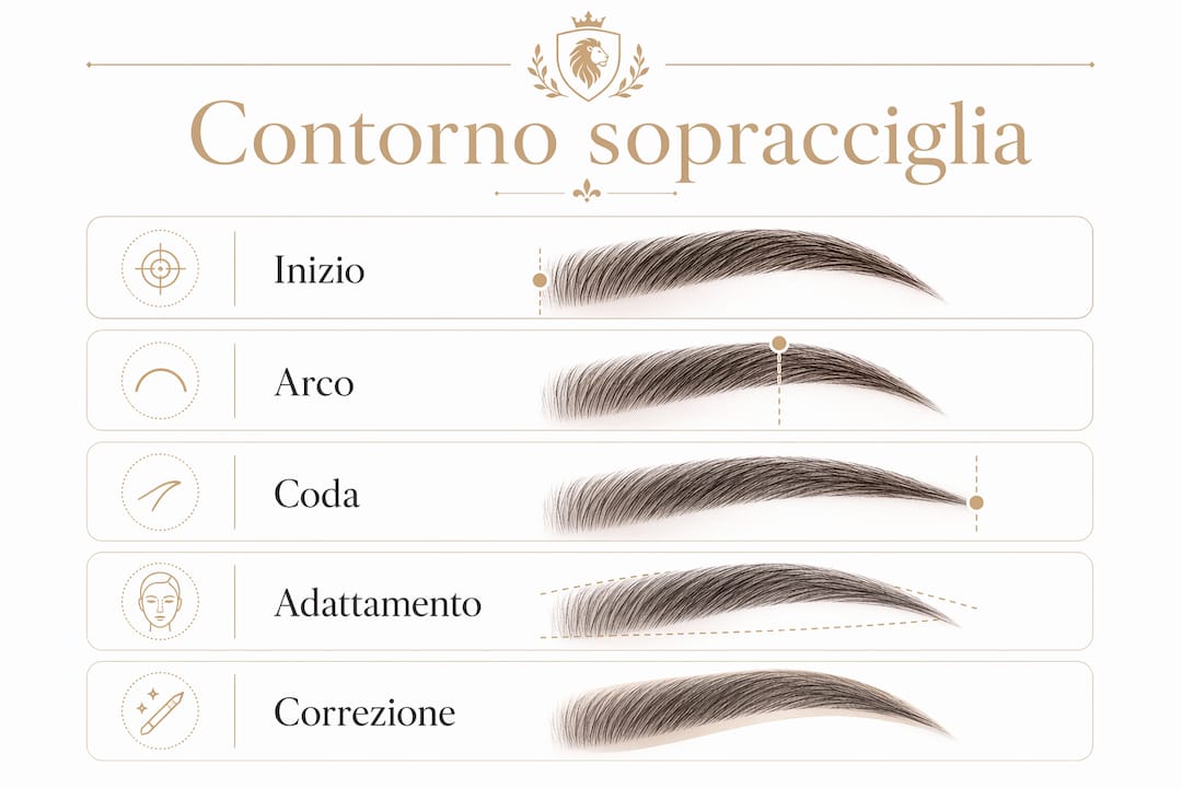 Guida illustrata ai passaggi essenziali per definire le sopracciglia