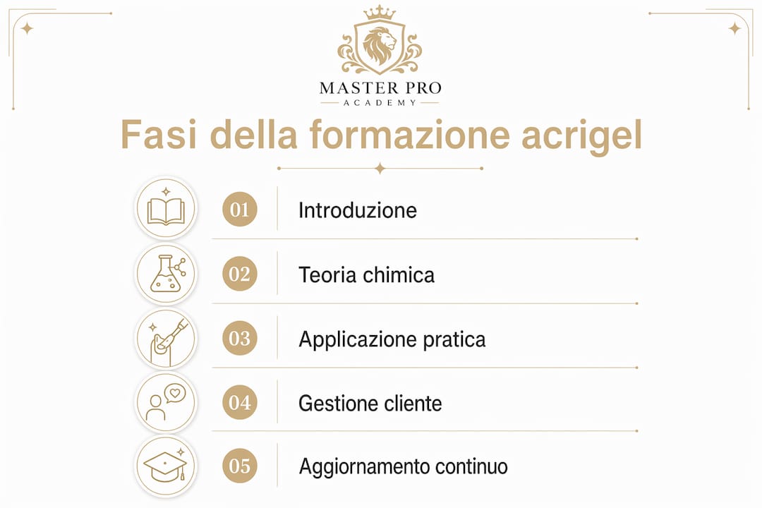 Infografica con tutti i passaggi fondamentali per realizzare un’acrigel perfetta