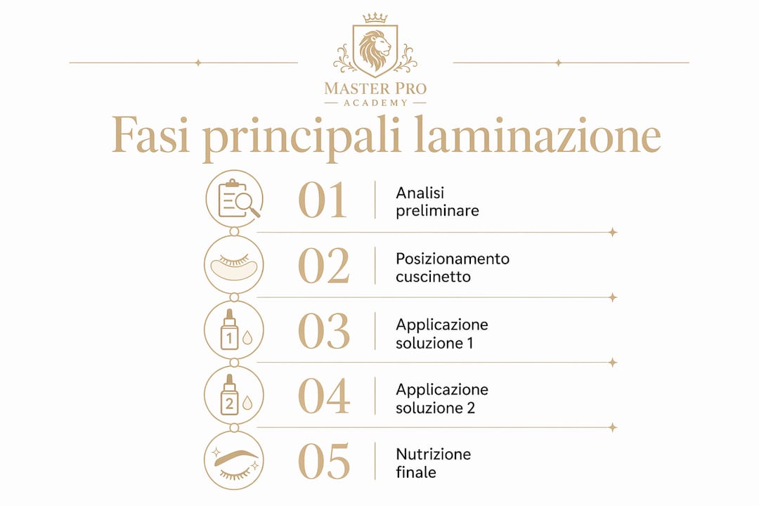 Guida illustrata ai passaggi fondamentali della laminazione ciglia