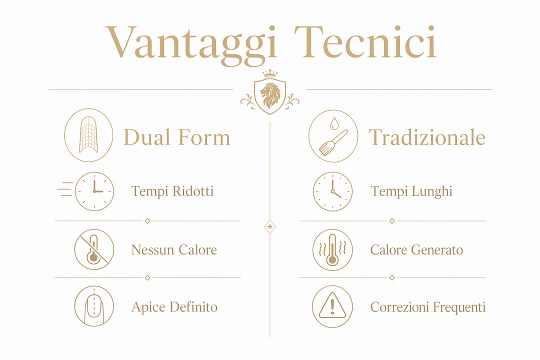 Infografica: confronto tra i benefici del dual form e quelli dei metodi tradizionali