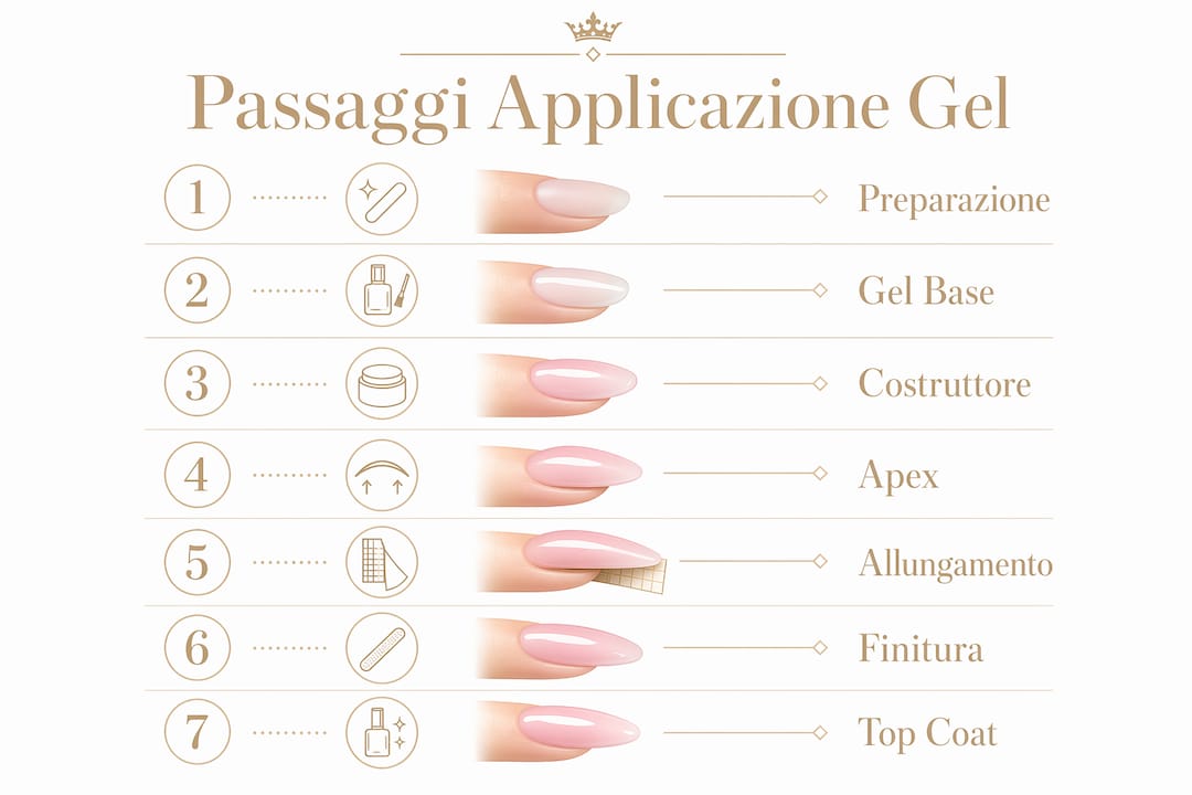 Guida illustrata ai passaggi per una perfetta applicazione del gel sulle unghie