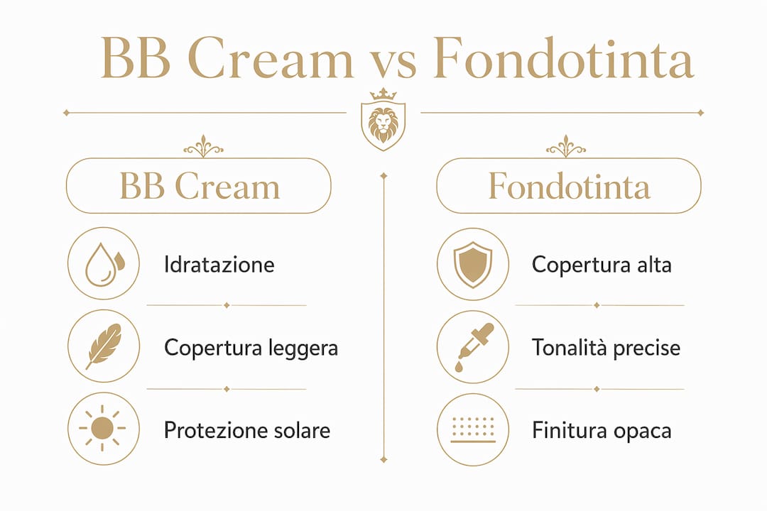 Infografica: differenze e caratteristiche tra BB cream e fondotinta