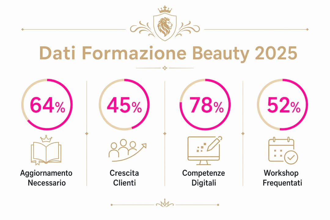 Infografica con i principali dati sulla formazione nel settore beauty per il 2025