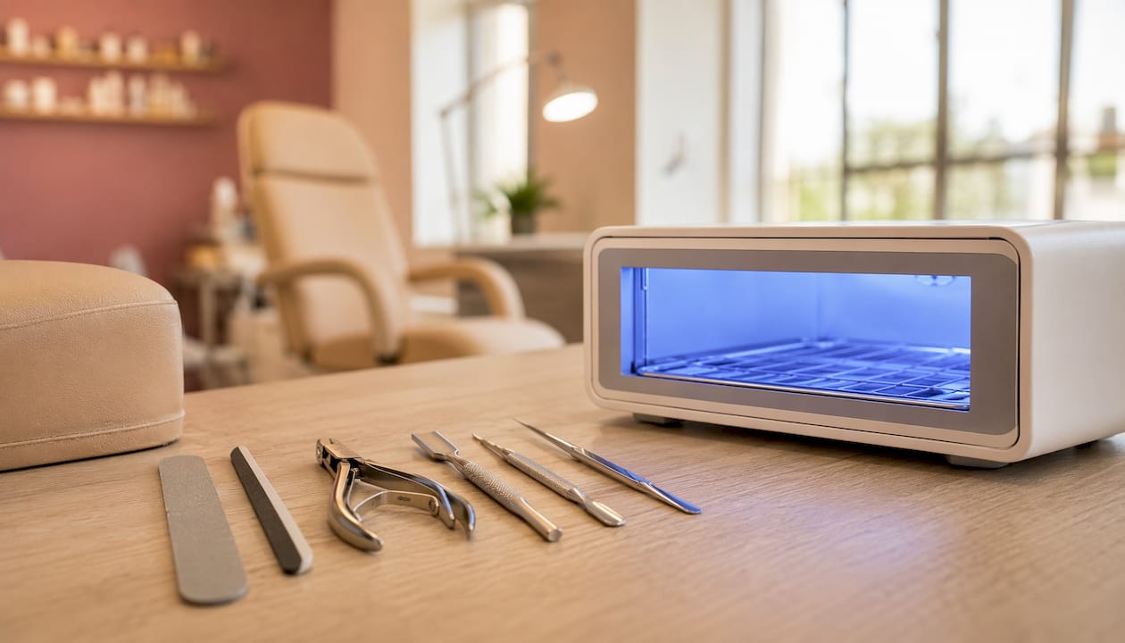 Nel laboratorio estetico è fondamentale utilizzare strumenti per la cura delle unghie perfettamente sterilizzati, grazie all’impiego di appositi sterilizzatori che garantiscono igiene e sicurezza per ogni cliente.