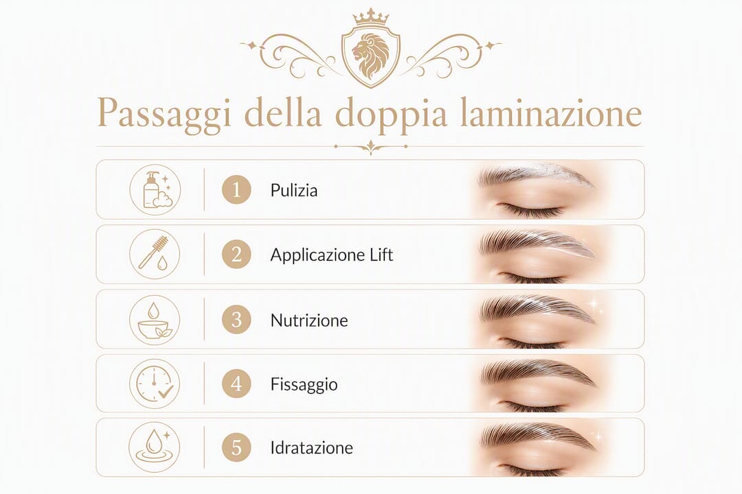Schema illustrativo delle fasi della doppia laminazione