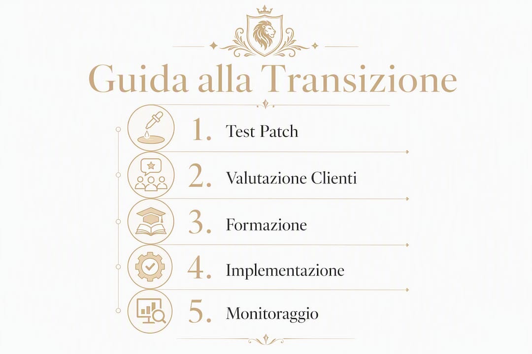 Infografica sul percorso di transizione dei sistemi per la cura delle unghie