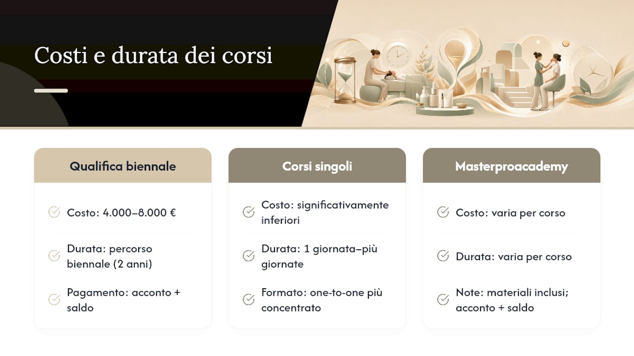 Quanto costano i corsi e quanto durano? — overview diagram