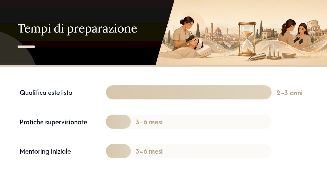 Dal primo corso all'apertura dello studio: la timeline pratica — overview diagram
