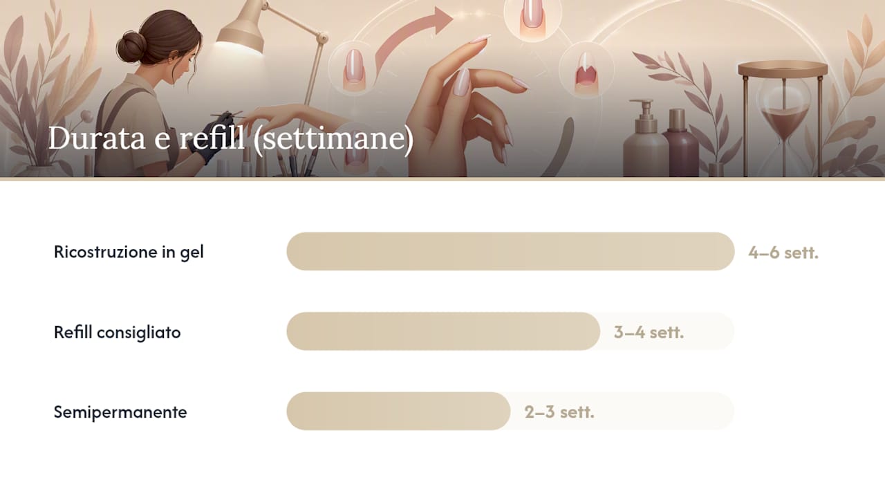 Infografica sulla durata dello smalto gel e sui consigli per una manicure perfetta