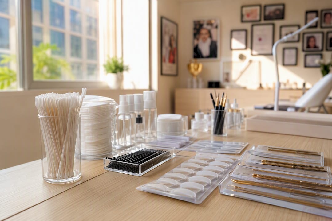 Materiale per corsi di laminazione ciglia in accademia