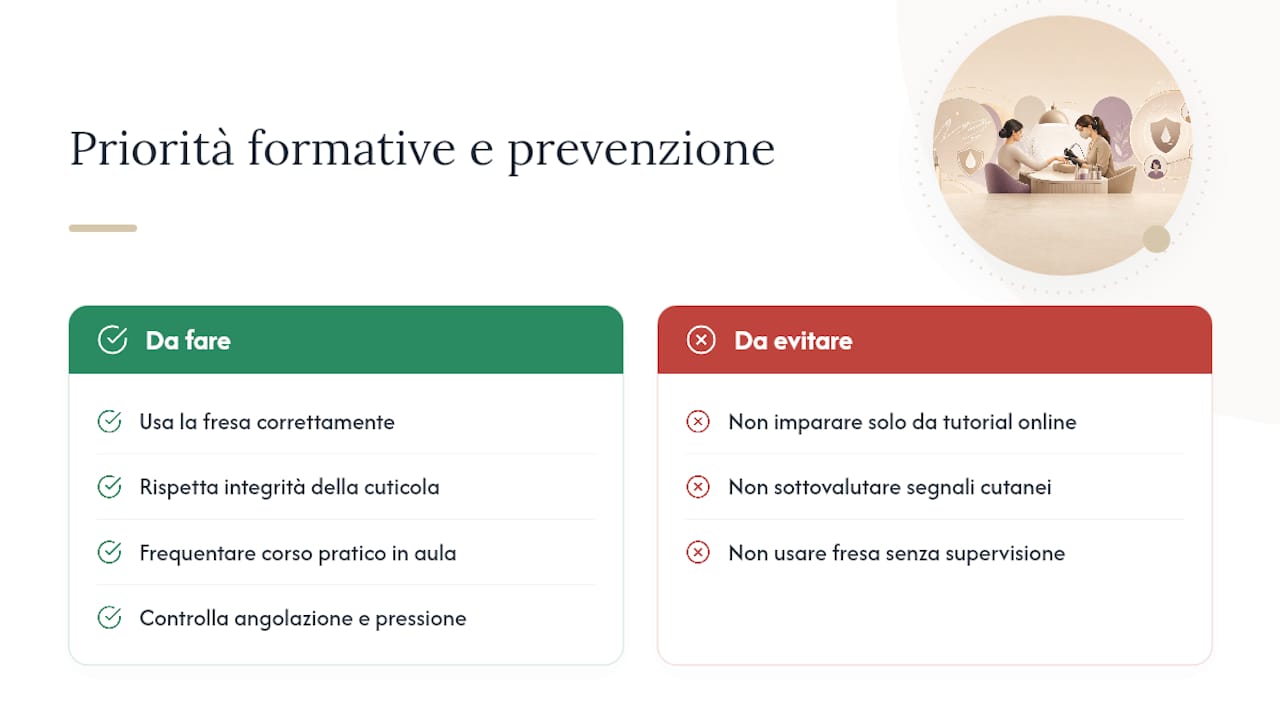 Schema sulla formazione e prevenzione della manicure russa