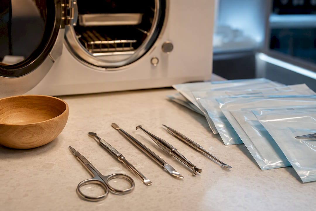 Strumenti in acciaio per sterilizzazione professionale