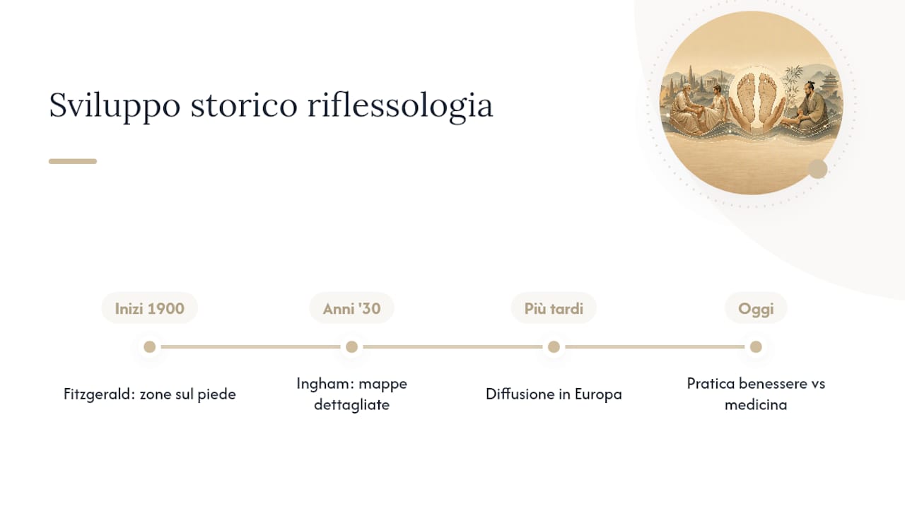 Origini storiche e sviluppi della riflessologia plantare — overview diagram