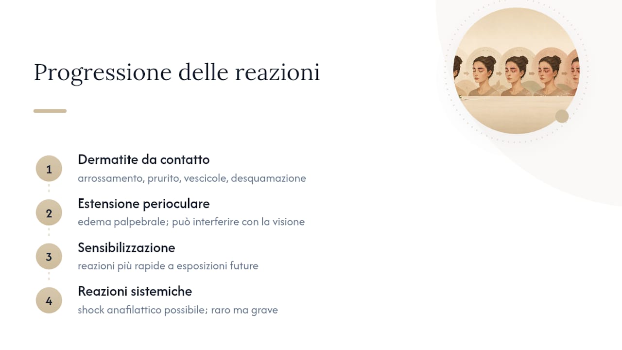 Dermatite, edema e sensibilizzazione: cosa può succedere davvero — overview diagram