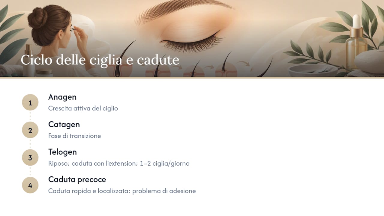 Il ciclo naturale delle ciglia in tre fasi