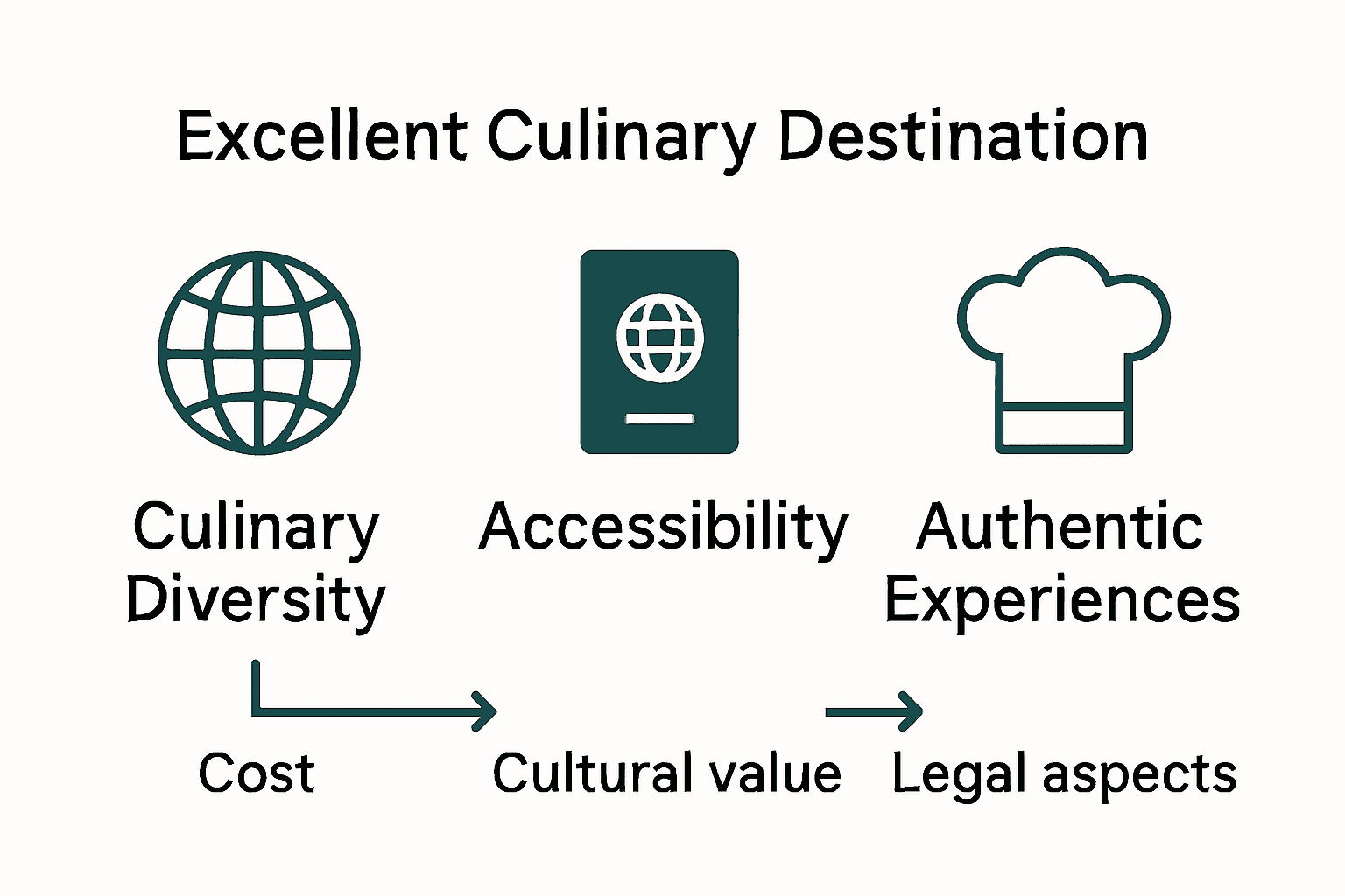 Infographic comparing features of culinary travel destinations