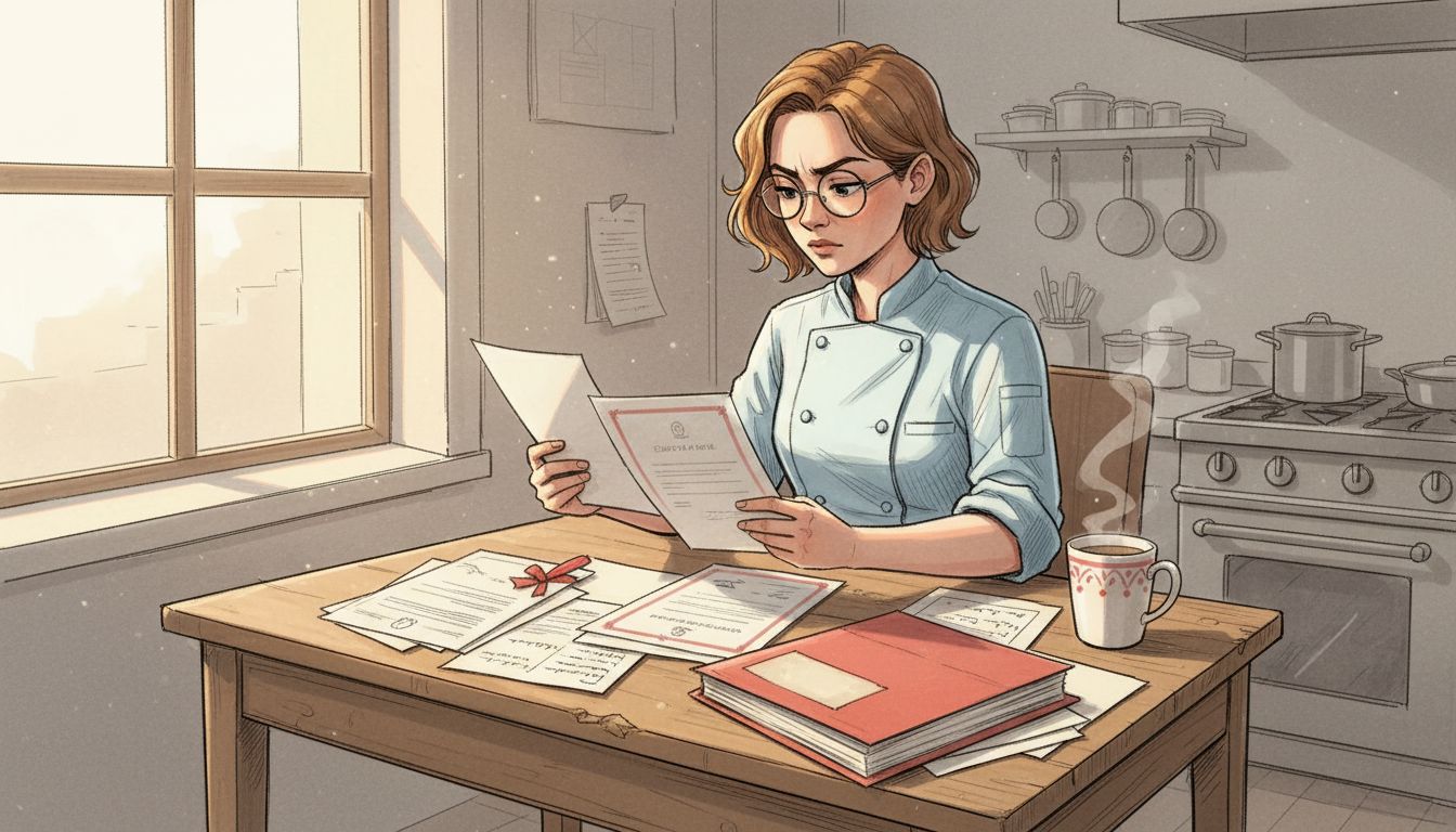 Chef reviewing credentials for inclusivity and expertise