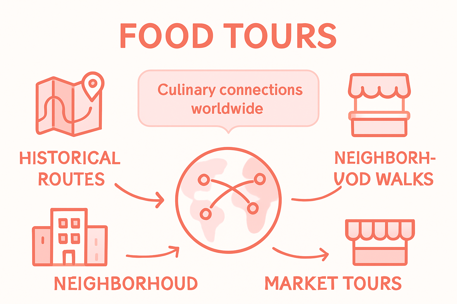 Infographic comparing food tour theme types