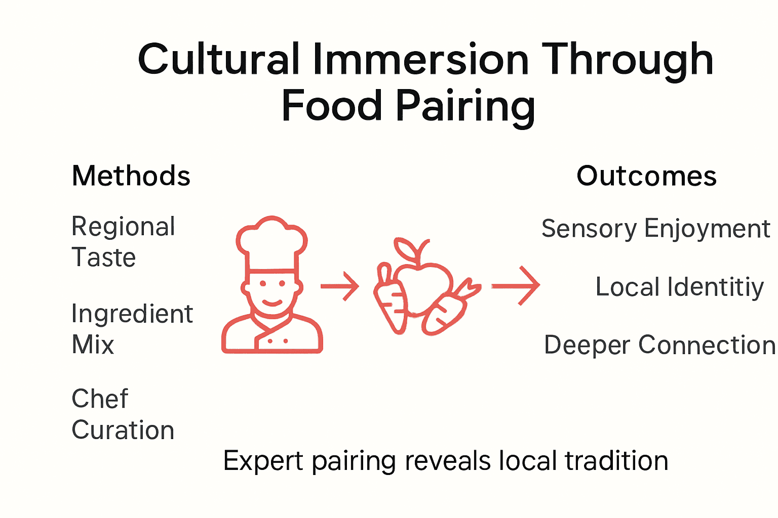 Infographic showing food pairing cultural immersion
