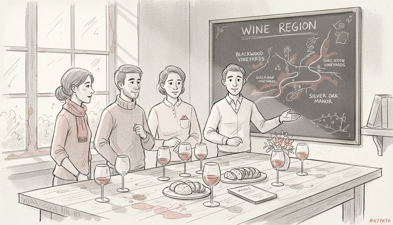 Group receives winery orientation in tasting room