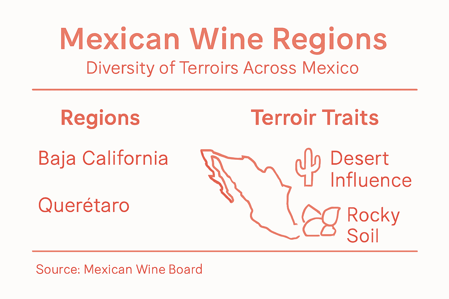 Infographic Mexican wine regions and terroirs