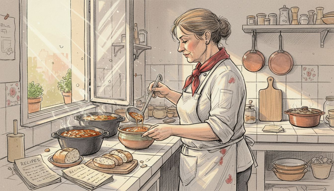 Chef serving classic Parisian dishes