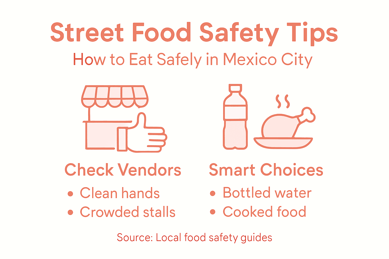 Infographic safe street food Mexico City