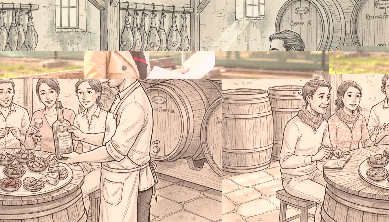 Chef presents tapas in Seville bodega tasting