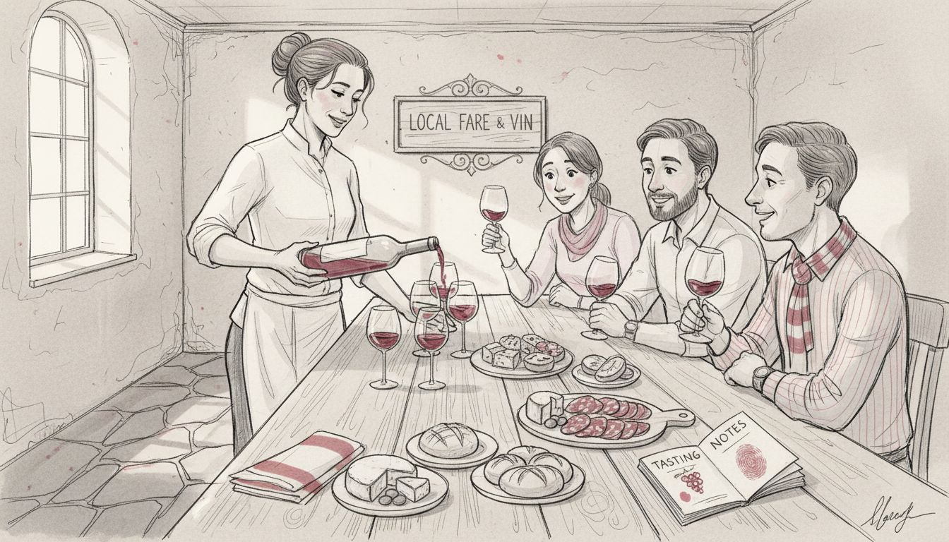 Chef explaining wine pairing with tasting dishes