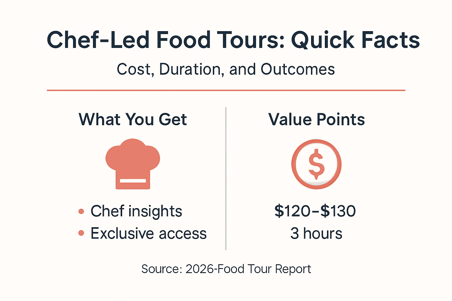 Infographic showing chef-led tour cost and benefits