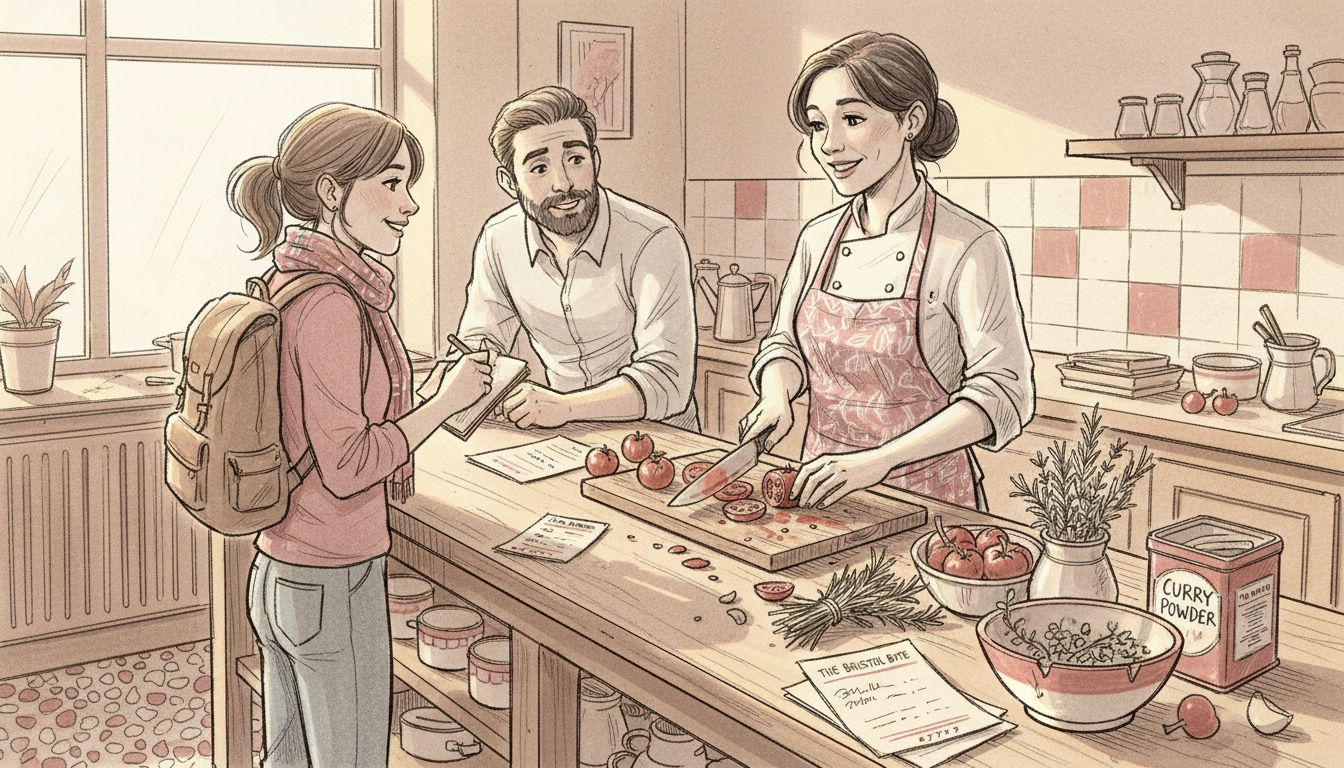 Chef guiding travelers through kitchen custom tour