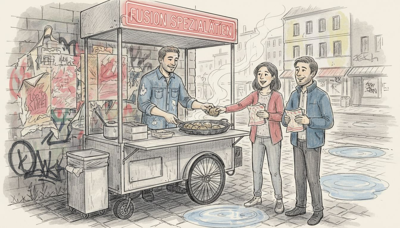 Chef serving Berlin street food tour