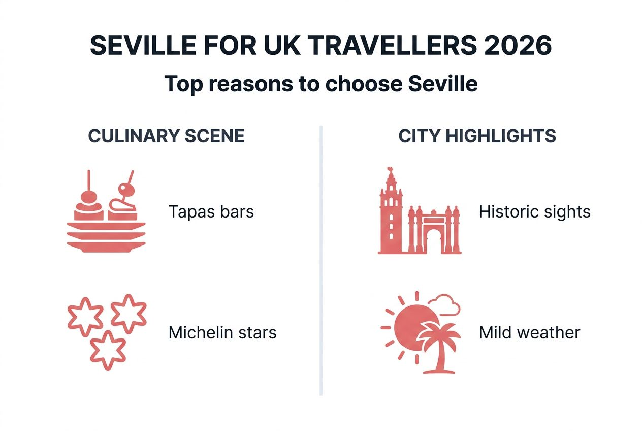 Infographic about top reasons for Seville travel