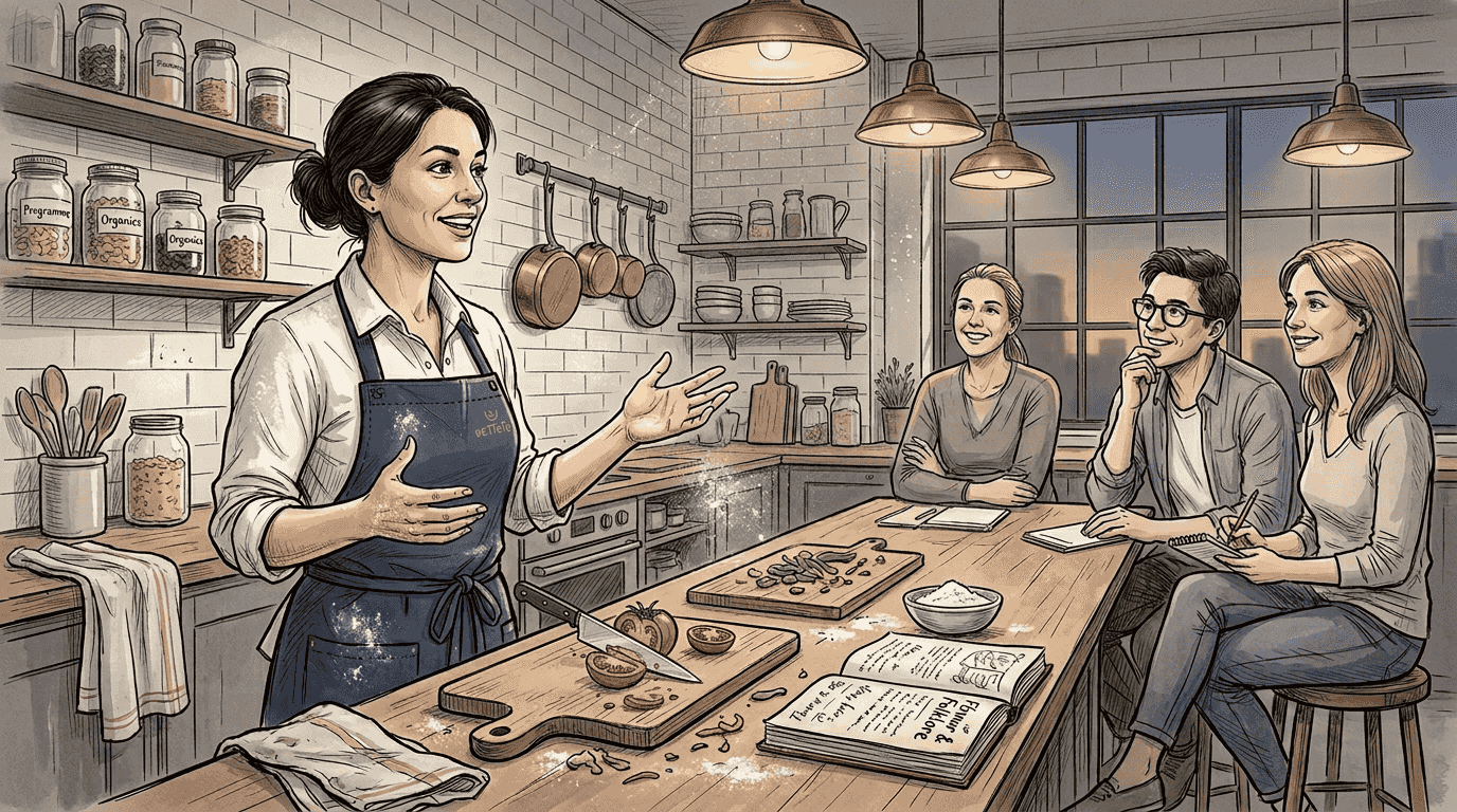 Chef shares story with food tour group