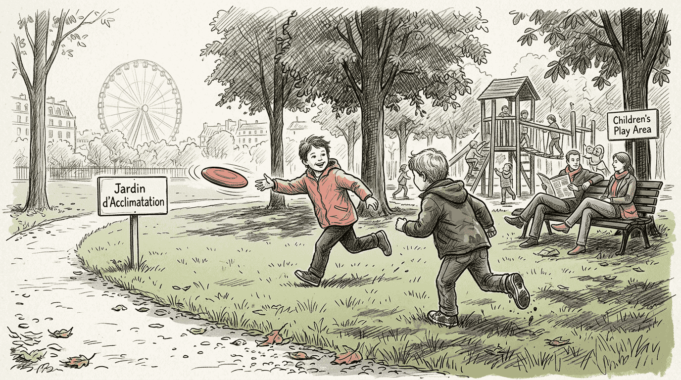 Children playing in Jardin d'Acclimatation park