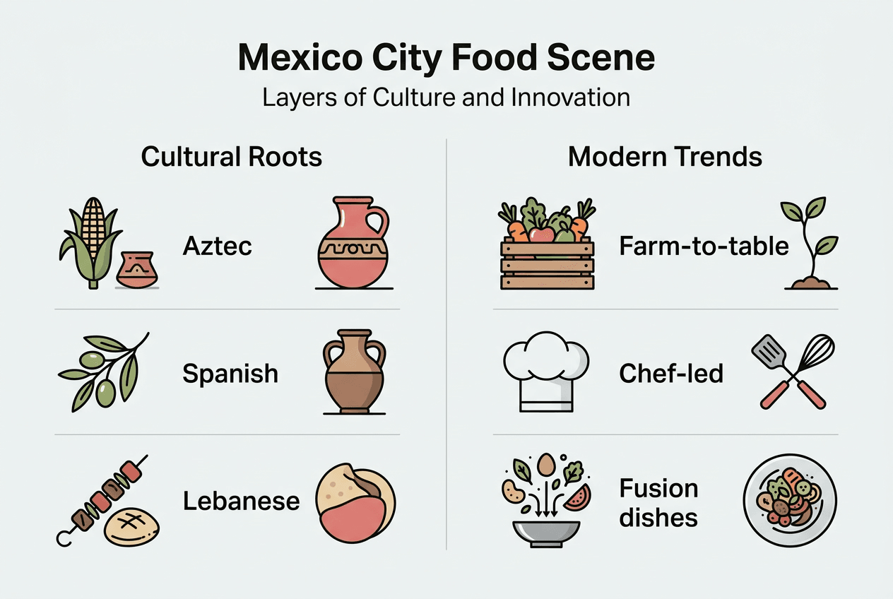 Infographic on Mexico City's food culture and trends