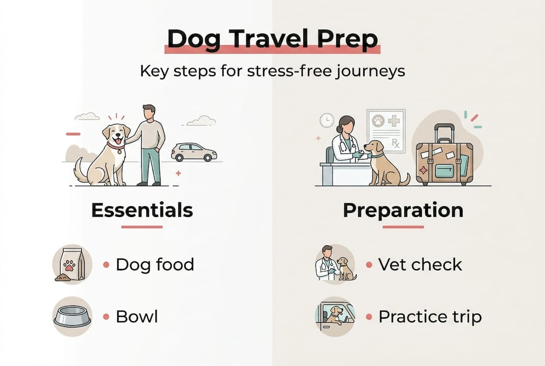 Infographic about key dog travel steps